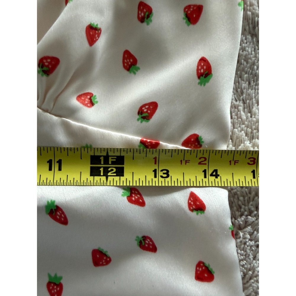 Mi Ami Strawberry Print Mini Dress Women Small Cottagecore Fit Flare Francesca’s - Picture 10 of 13